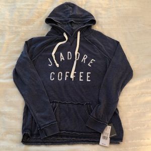 NWT Navy J’Adore Coffee Hoodie